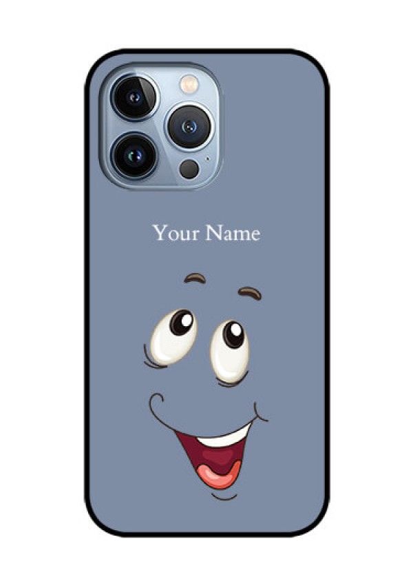 iPhone 13 Pro Photo Printing on Glass Case - Laughing Cartoon Face Design