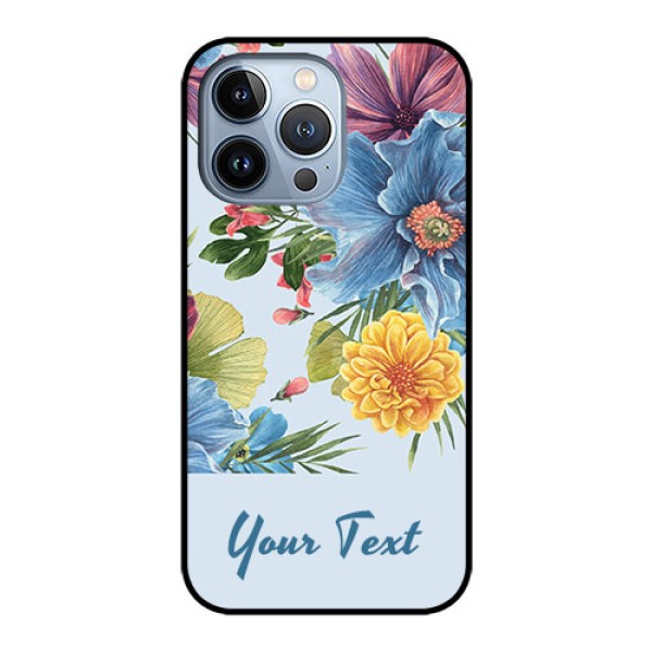 iPhone 13 Pro Custom Glass Mobile Case - Stunning Watercolored Flowers Painting Design iPhone 13 Pro Custom Glass Mobile Case - Stunning Watercolored Flowers Painting Design