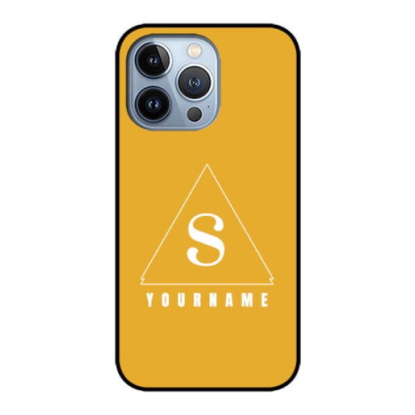 iPhone 13 Pro Personalized Glass Phone Case - simple triangle Design