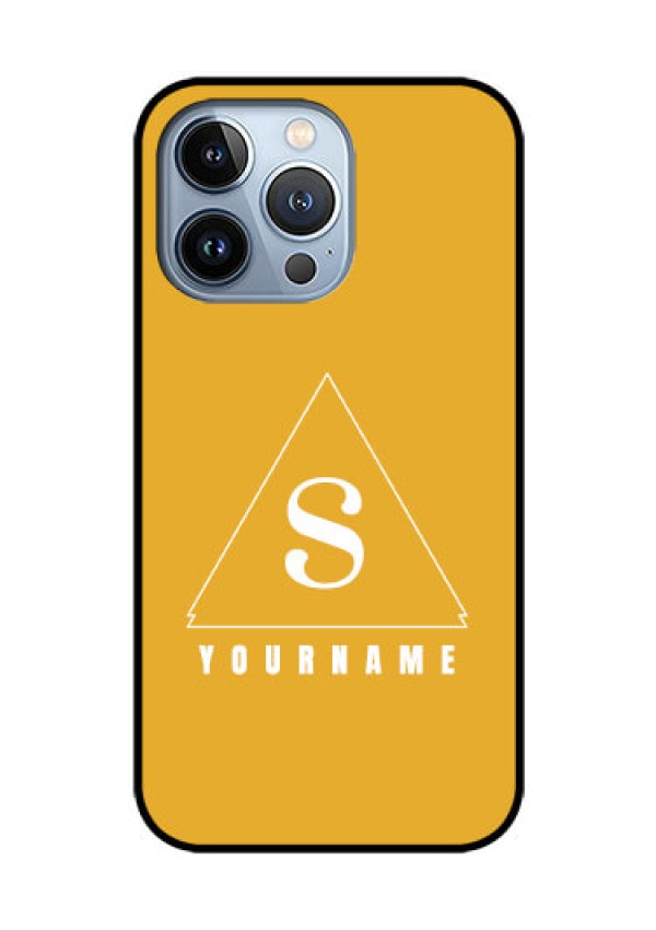 iPhone 13 Pro Personalized Glass Phone Case - simple triangle Design