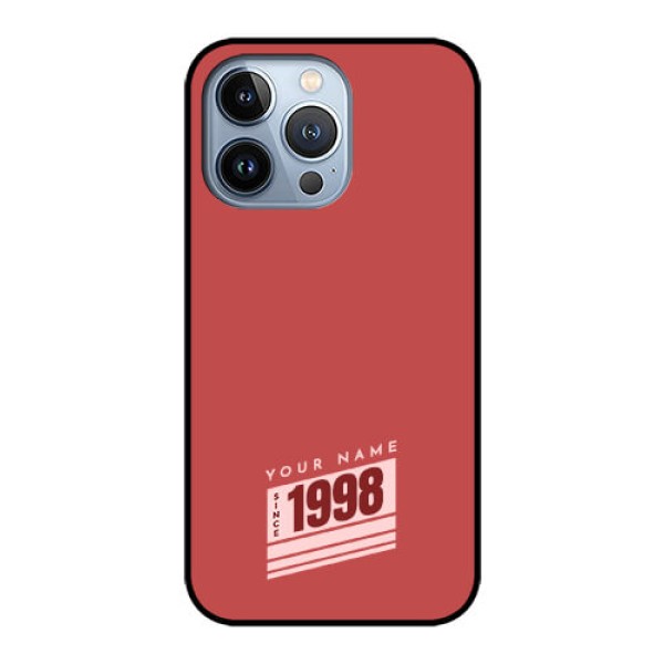 iPhone 13 Pro Custom Glass Phone Case - Red custom year of birth Design