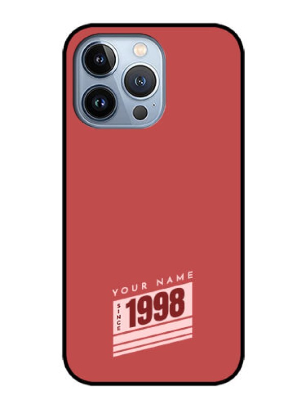 Custom iPhone 13 Pro Custom Glass Phone Case - Red custom year of birth Design