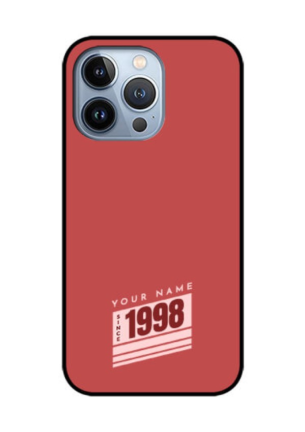 iPhone 13 Pro Custom Glass Phone Case - Red custom year of birth Design