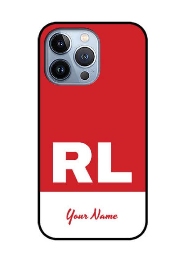 iPhone 13 Pro Personalized Glass Phone Case - dual tone custom text Design