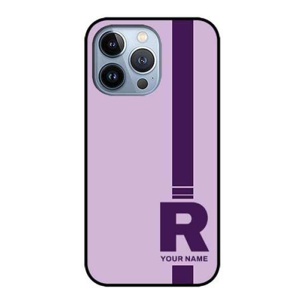 iPhone 13 Pro Photo Printing on Glass Case - Simple dual tone stripe with name Design iPhone 13 Pro Photo Printing on Glass Case - Simple dual tone stripe with name Design