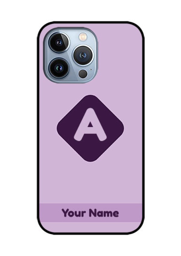 iPhone 13 Pro Custom Glass Mobile Case - Custom Letter in curved badge Design
