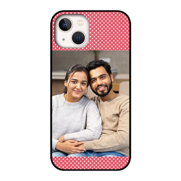 iPhone 13 Custom Glass Phone Case - White Dotted Design