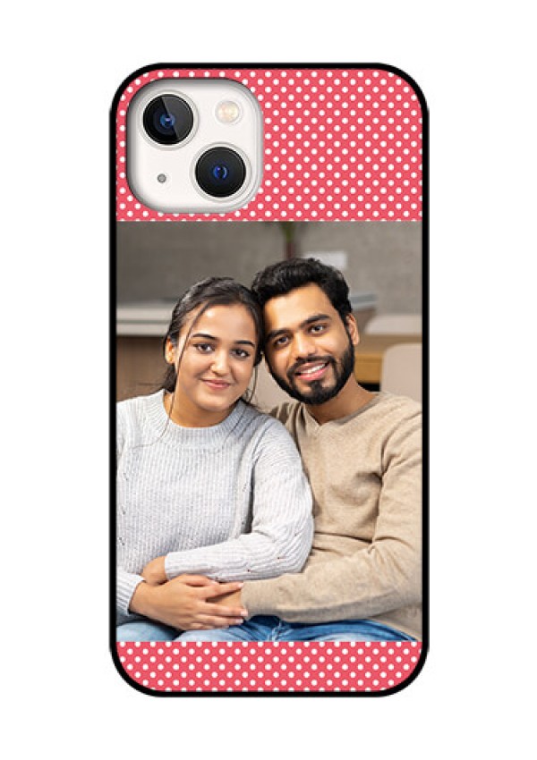 iPhone 13 Custom Glass Phone Case - White Dotted Design
