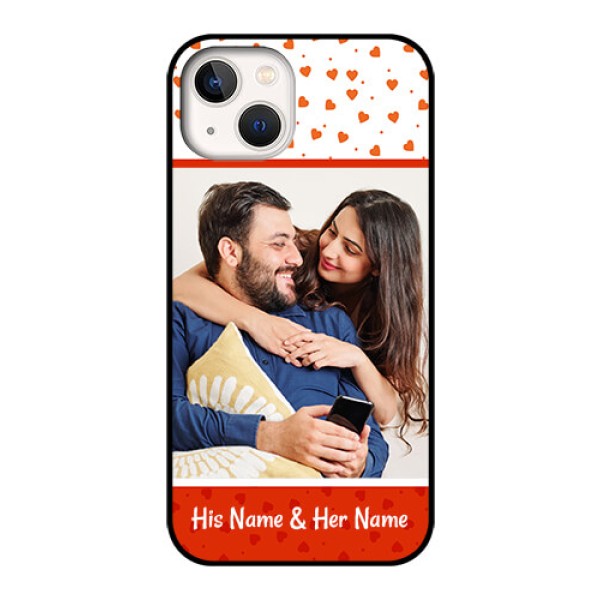 iPhone 13 Custom Glass Phone Case - Orange Love Symbol Design iPhone 13 Custom Glass Phone Case - Orange Love Symbol Design