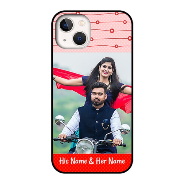 iPhone 13 Personalized Glass Phone Case - Red Pattern Case Design iPhone 13 Personalized Glass Phone Case - Red Pattern Case Design