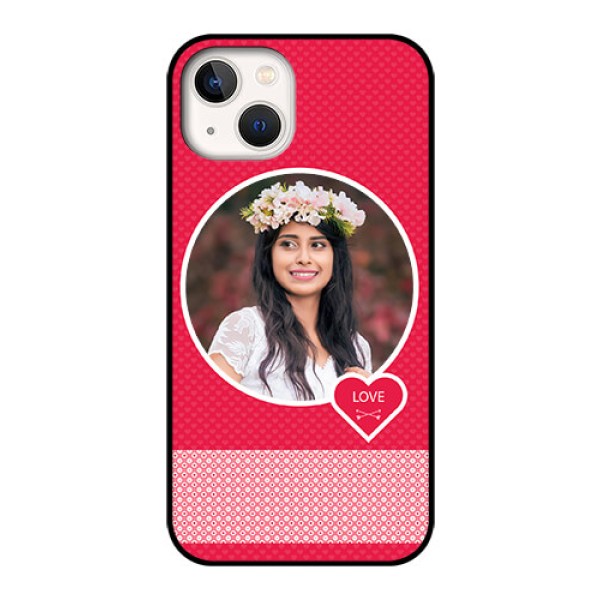 iPhone 13 Personalised Glass Phone Case - Pink Pattern Design