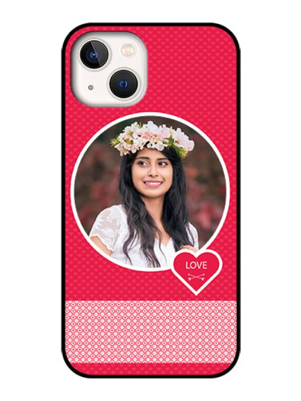 Custom iPhone 13 Personalised Glass Phone Case - Pink Pattern Design