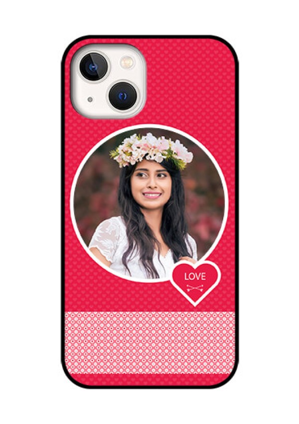 iPhone 13 Personalised Glass Phone Case - Pink Pattern Design
