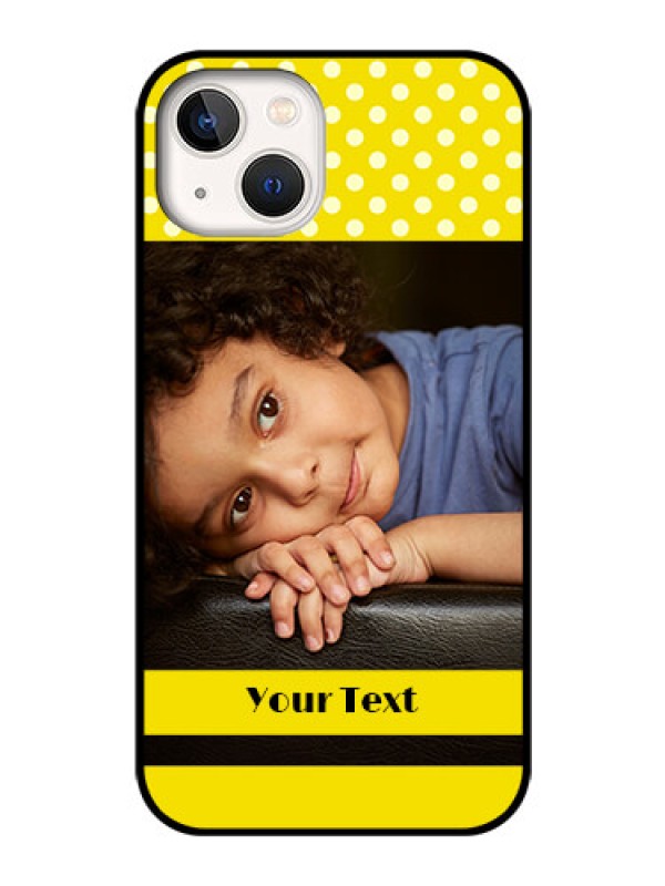 Custom iPhone 13 Custom Glass Phone Case - Bright Yellow Case Design