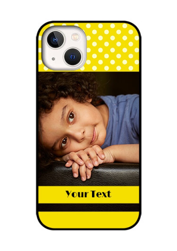 iPhone 13 Custom Glass Phone Case - Bright Yellow Case Design