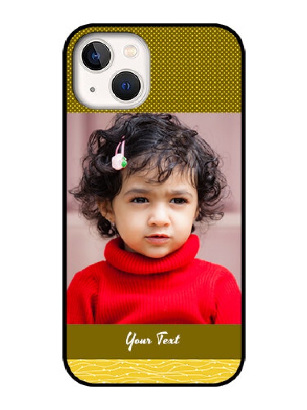 Custom iPhone 13 Custom Glass Phone Case - Simple Green Color Design