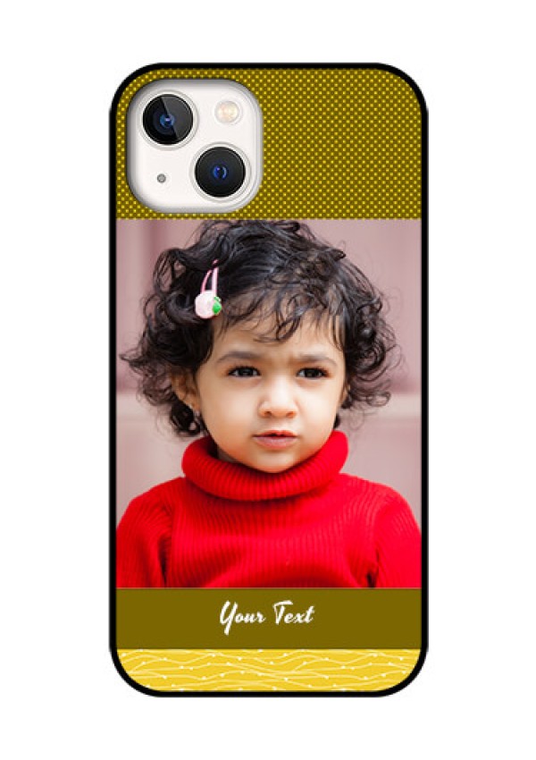 iPhone 13 Custom Glass Phone Case - Simple Green Color Design