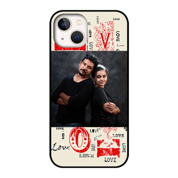 iPhone 13 Photo Printing on Glass Case - Trendy Love Design Case