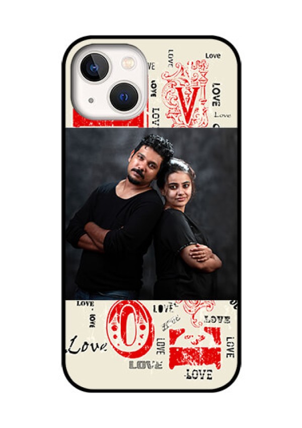 iPhone 13 Photo Printing on Glass Case - Trendy Love Design Case