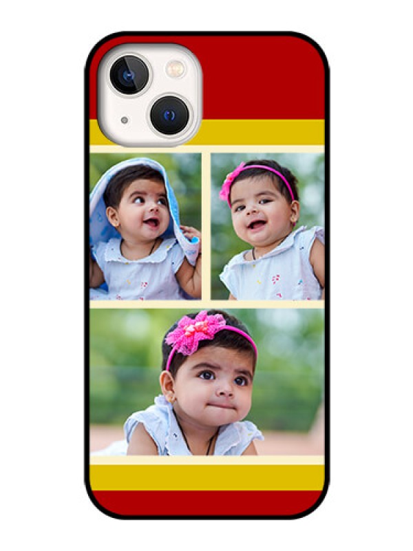 Custom iPhone 13 Custom Glass Mobile Case - Multiple Pic Upload Design