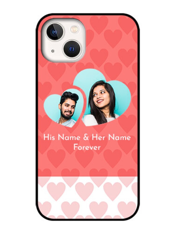 Custom iPhone 13 Personalized Glass Phone Case - Couple Pic Upload Design