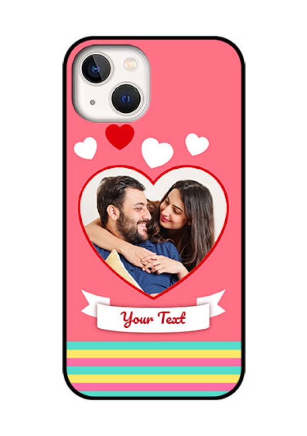 iPhone 13 Photo Printing on Glass Case - Love Doodle Design