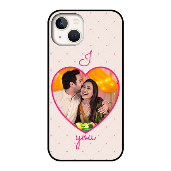 iPhone 13 Custom Glass Mobile Case - Heart Shape Design