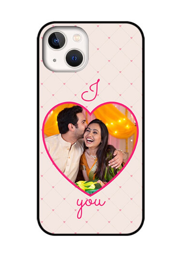 iPhone 13 Custom Glass Mobile Case - Heart Shape Design