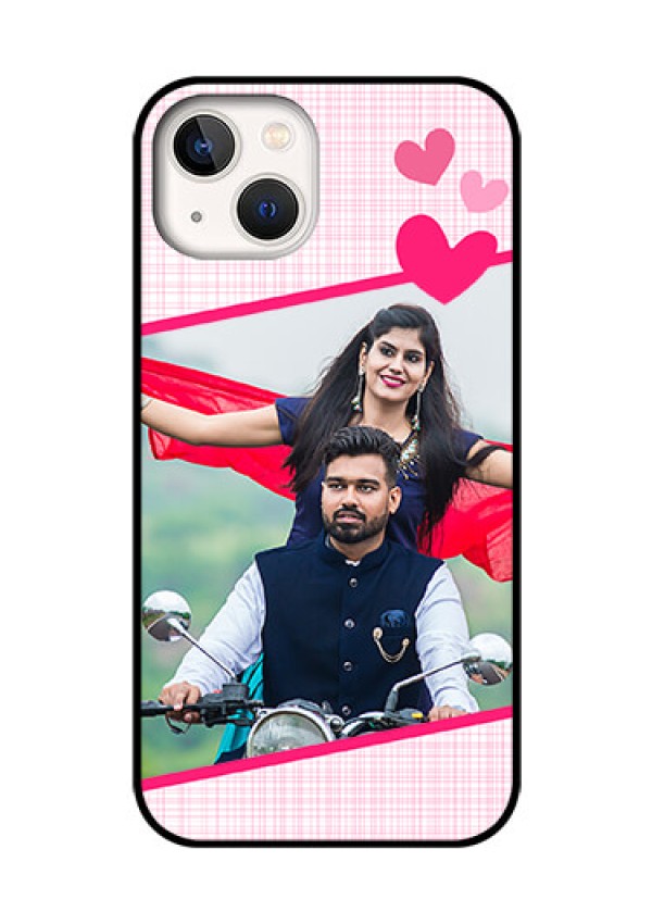 iPhone 13 Custom Glass Phone Case - Love Shape Heart Design