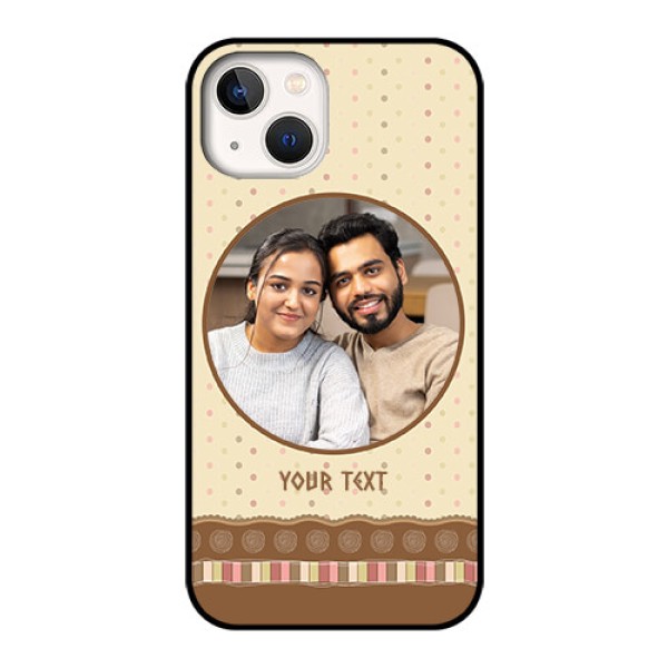 iPhone 13 Custom Glass Mobile Case - Brown Dotted Mobile Case Design iPhone 13 Custom Glass Mobile Case - Brown Dotted Mobile Case Design