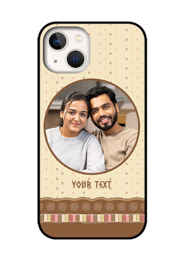 iPhone 13 Custom Glass Mobile Case - Brown Dotted Mobile Case Design