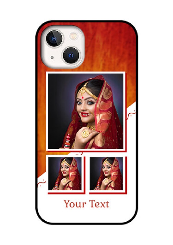 iPhone 13 Custom Glass Phone Case - Wedding Memories Design