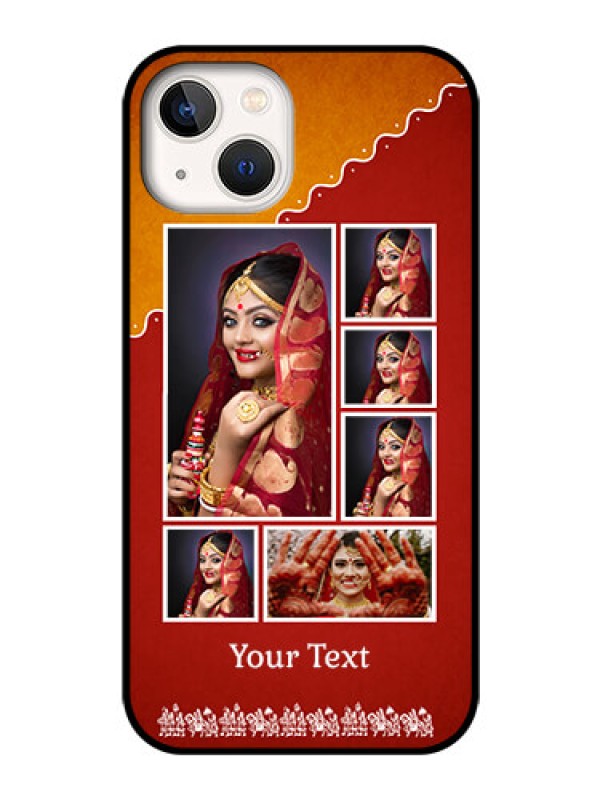 Custom iPhone 13 Personalized Glass Phone Case - Wedding Pic Upload Design