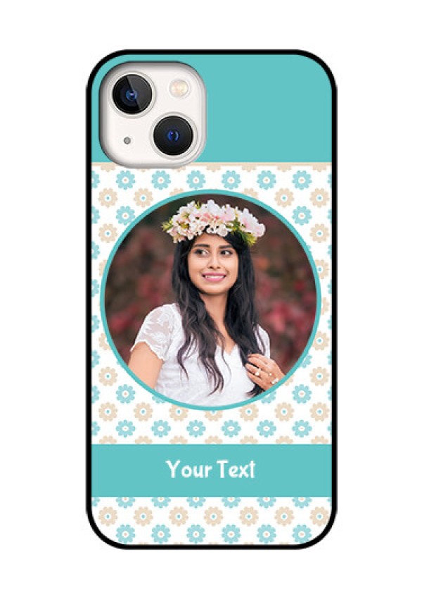 iPhone 13 Custom Glass Mobile Case - Beautiful Flowers Design