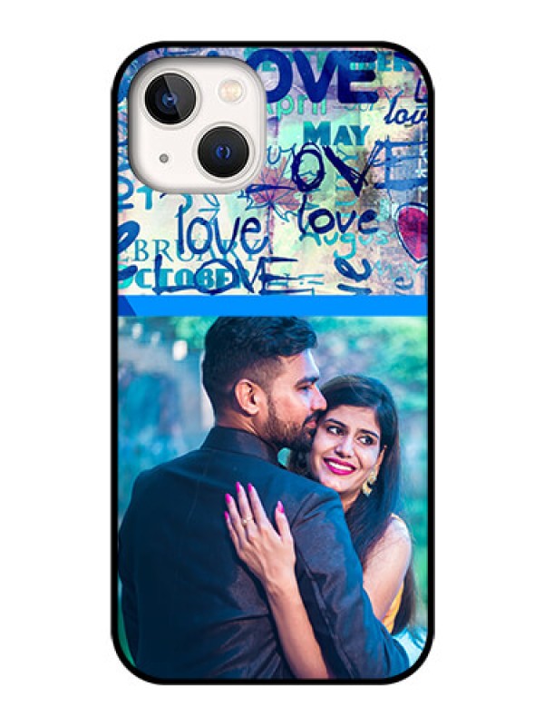Custom iPhone 13 Custom Glass Mobile Case - Colorful Love Design