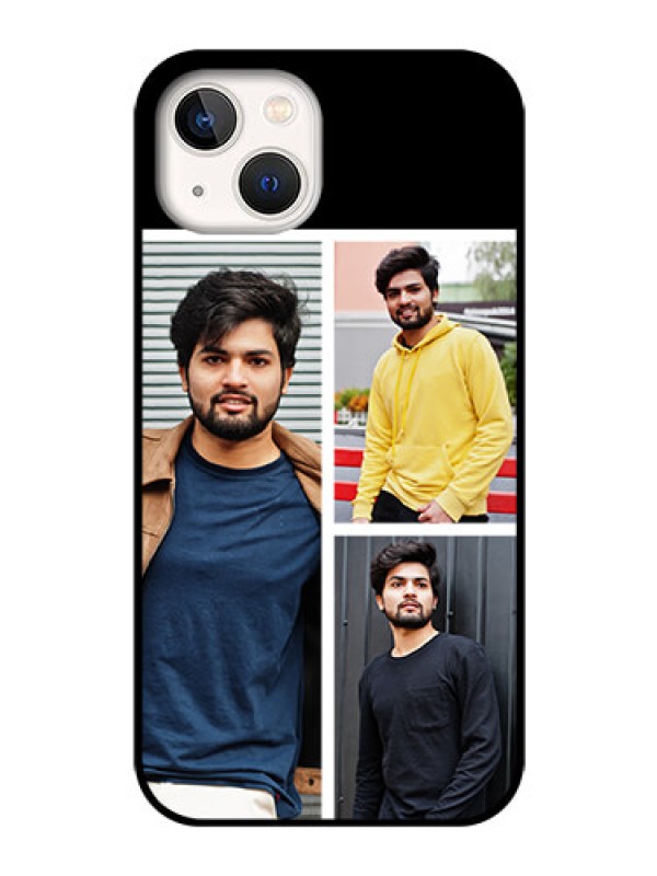 Custom iPhone 13 Photo Printing on Glass Case - Upload Multiple Picture Design