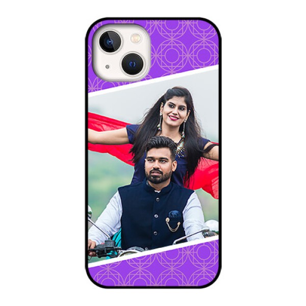 iPhone 13 Custom Glass Phone Case - Violet Pattern Design iPhone 13 Custom Glass Phone Case - Violet Pattern Design