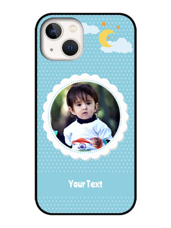 Custom iPhone 13 Personalised Glass Phone Case - Violet Pattern Design