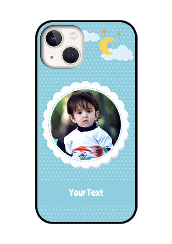 iPhone 13 Personalised Glass Phone Case - Violet Pattern Design
