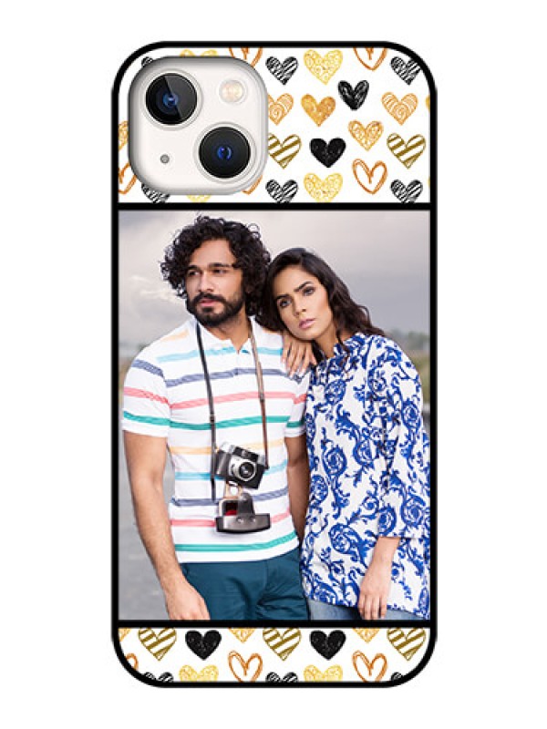 Custom iPhone 13 Photo Printing on Glass Case - Love Symbol Design