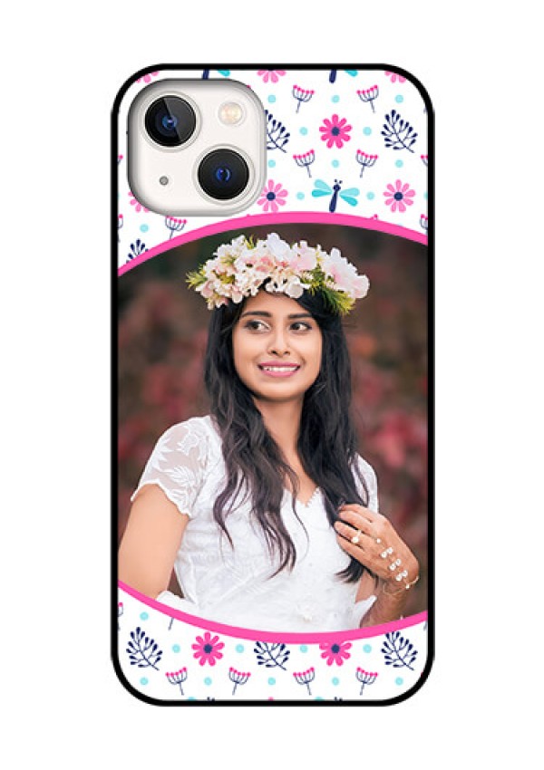 iPhone 13 Photo Printing on Glass Case - Colorful Flower Design