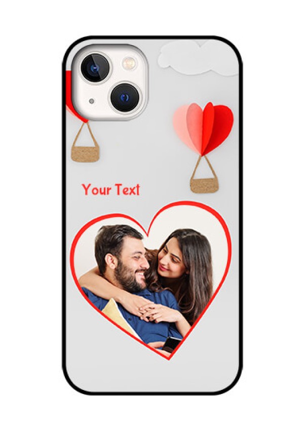 iPhone 13 Custom Glass Mobile Case - Parachute Love Design