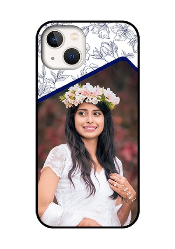 iPhone 13 Personalized Glass Phone Case - Premium Floral Design