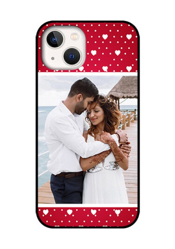 iPhone 13 Photo Printing on Glass Case - Hearts Mobile Case Design