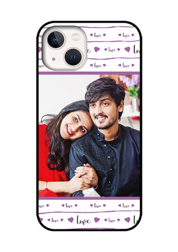 iPhone 13 Custom Glass Mobile Case - Couples Heart Design