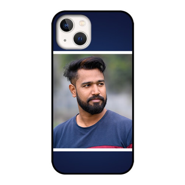 iPhone 13 Personalized Glass Phone Case - Simple Royal Blue Design iPhone 13 Personalized Glass Phone Case - Simple Royal Blue Design