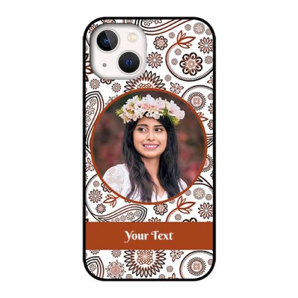 iPhone 13 Custom Glass Mobile Case - Abstract Flower Design