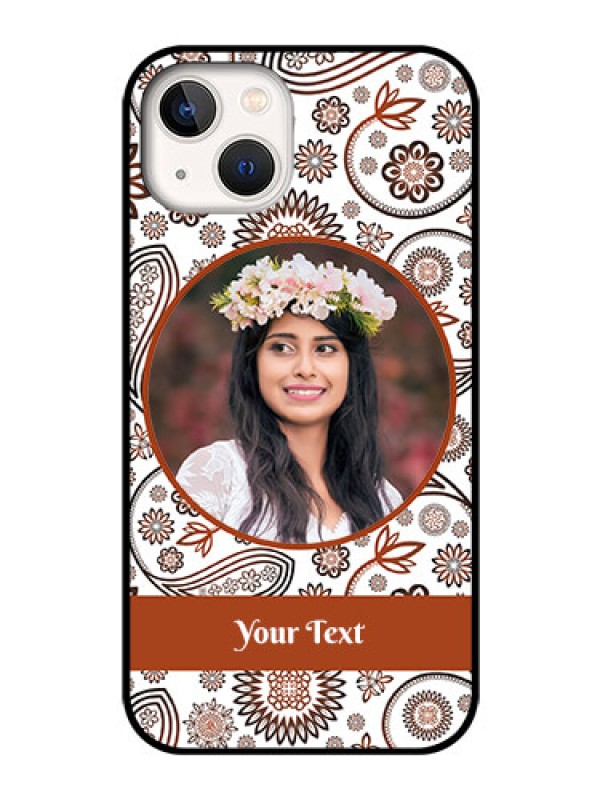 Custom iPhone 13 Custom Glass Mobile Case - Abstract Flower Design