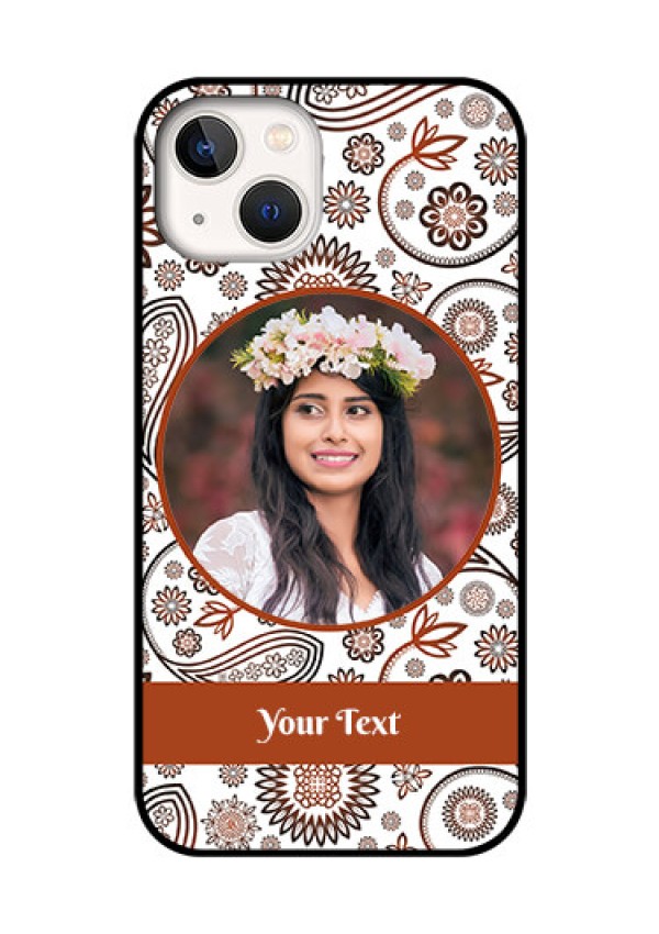 iPhone 13 Custom Glass Mobile Case - Abstract Flower Design