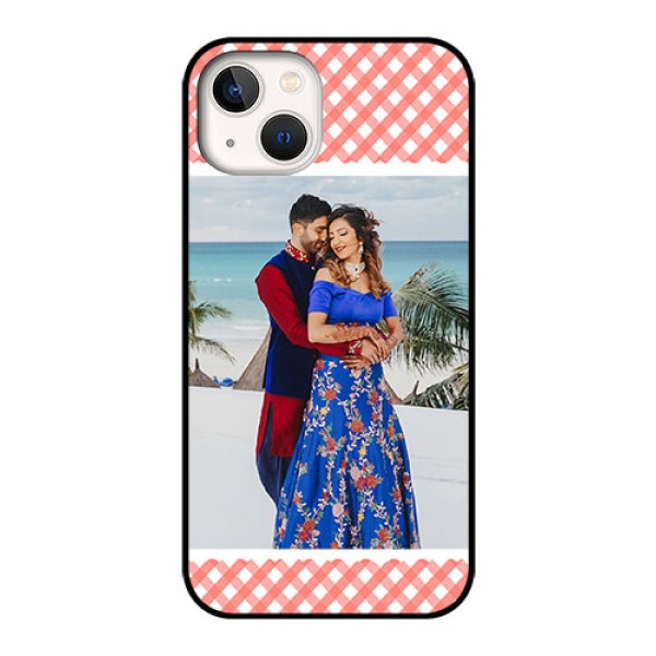 iPhone 13 Personalized Glass Phone Case - Pink Pattern Design